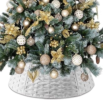 Christmas Tree Collar, 24 Inch Christmas Tree Basket Base Christmas Tree Base Collar Bottom Cover Xmas Tree Collars for Artificial Trees