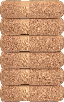 Infinitee Xclusives Premium Hand Towels 6-Pack (40 x 72 cm) – 100% Cotton, Super Absorbent, Quick-Dry Towels for Bathroom, Hotel, Salon & Gym Use |Cosmic Sand|