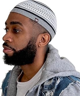 Muslim Bookmark Breathable Cotton Stretchy Kufi for Men in Cool Designs - Helmet Liner