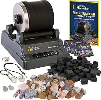 National Geographic Hobby Rock Tumbler Kit - Complete With Durable Tumbler, Rocks, Grit, And Patented Gemfoam Finishing Foam Polish, Educational Stem Science