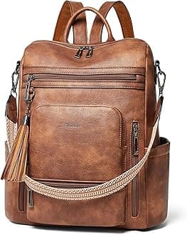 Shrrie Vegan Leather Laptop Backpack for Women 15.6 inch Work Backpack Fashion Travel Backpack Purse for Travel College Work