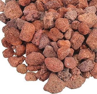 GasSaf 10 Pounds Red Lava Rocks for Fire Pit, Gas Fireplace, Gas Fire Tables, Gas Log Set, Fire Bowls, Decorative Landscaping Rocks for Indoor and Outdoor (1.2-2 Inch)