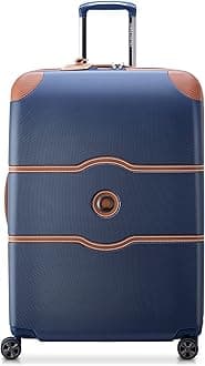 DELSEY PARIS Chatelet Air 2.0 Hardside Luggage with Spinner Wheels, Navy Blue, Checked-Large 28 Inch