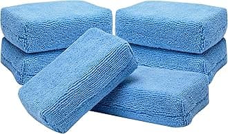 VikingRectangular Microfiber Wax Applicator and Cleaning Pads for Car Care - Blue, 3 in. x 5 in, 6 Pack