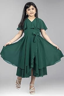 Girls Fit & Flare Midi Dress | Fancy Western Party Frock for Kids