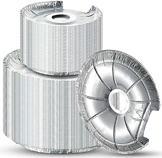 Dreyoo 60 Pcs Electric Stove Burner Covers, Disposable Aluminum Foil Drip Pan Liners, 6.25 and 8 Inch Round Burner Liners to Keep Stove Top Clean from Oil and Food Drips