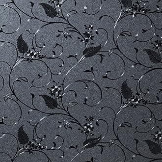 Niviy Privacy Window Film Frosted Window Glass Film No Glue Door Window Covering for Office and Home Decoration,Black 17.7 inches by 118inches