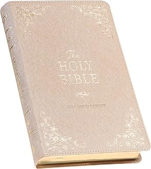 KJV Holy Bible, Standard Size Faux Leather Red Letter Edition Thumb Index, Ribbon Marker, King James Version, Pearlescent Taupe Imitation Leather – Import, 1 July 2023