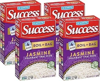 Success Boil-in-Bag Rice, Thai Jasmine Rice, Quick Rice Meals, 14-Ounce Box (Pack of 4)