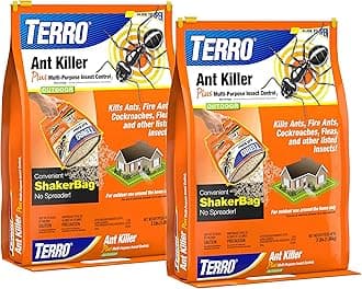 TERRO Ant Killer Plus Multi-Purpose Insect Control for Outdoors - Kills Fire Ants, Fleas, Cockroaches, and Other Crawling Insects - Ant Killing Granules - T901SR, 2 Pack