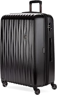 SwissGear 7272 Energie Hardside Expandable Luggage with Spinner Wheel, Black, Checked-Large 27-Inch,