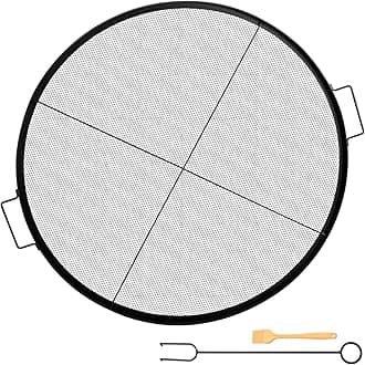 VEVOR Round Fire Pit Grate, Fire Pit Grill Grate, X-Marks Round Grill Grate, Black Steel Fire Grate, Fire Pit Cooking Grate with Handles, Fire Grill Grate for Outdoor Fire Pit, Campfire (30" Diameter)