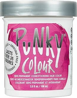 Punky Colour Flamingo Pink Semi Permanent Hair Color – Vibrant Pink Hair Dye, Vegan & Cruelty-Free Conditioning Formula, Lasts Up to 35 Washes, 3.5 fl oz