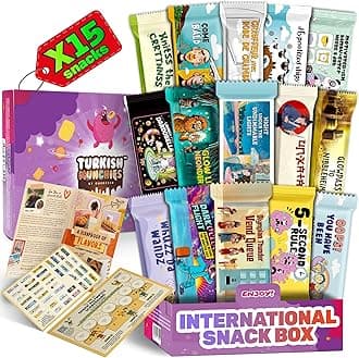 International Food Hamper | Premium Exotic Foreign Foods | Unique Hampers & Gourmet Gift for Men and Women | American Alike Retro Turkish Foods | Full-Size + Bonus Snacks (Midi Purple)