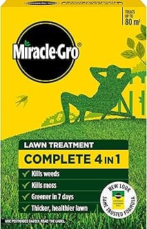Miracle-Gro EverGreen Complete 4-in-1, Lawn Food, Weed & Moss Control, 80 m2, Yellow