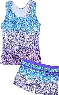 Uhnice Girls Swimsuit Two Piece Tankini Swimwear with Boyshort