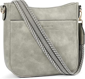 BOSTANTEN Crossbody Bags for Women Trendy Vegan Leather Hobo Purses Shoulder Handbags Wide Shoulder Strap