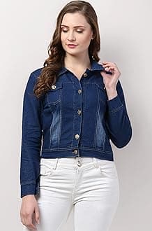 FUNDAY FASHION Womens Denim Standard Length Full Sleeve Solid Jacket