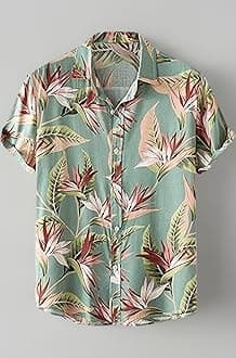 Leriya Fashion Men's Casual Rayon Relaxed Fit Shirt Button Down Summer Shirts for Men | Stylish Printed | Short Sleeve | Trendy (Available in Plus Size)