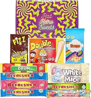 Retro Sweets Gift Box – Christmas Stocking Filler. Selection Box Hamper for Christmas or Any Occasion. Birthday, Get Well Soon, Thank You.