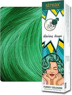 Streax Professional Hold & Play Funky Colours - Glorious Green 100g,100 g (Pack of 1)