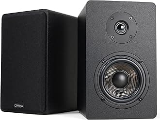 MB42X Bookshelf Speakers With 4-Inch Carbon Fiber Woofer and Silk Dome Tweeter (Black, Pair)
