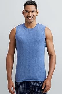 Jockey 9930 Men's Super Combed Cotton Rib Solid Slim Fit Round Neck Muscle Vest