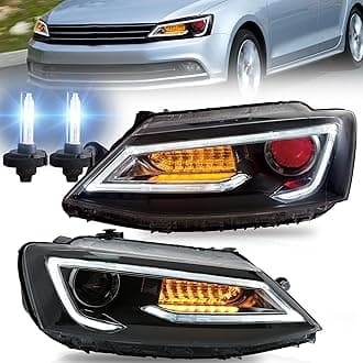VLAND Headlights Fit for 2011-2018 Jetta 6th, Plug-and-play, with Sequential ...