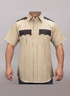 First Class Men's Two Tone Men's Uniform Shirt Pleated