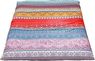 MAXYOYO Mattress Cover for Traditional Japanese Futon Mattress, Futon Floor Mats Cover with Zipper, Super Soft and Machine Washable, Boho Style, Full