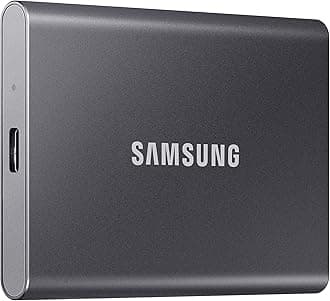 Samsung T7 2TB Portable SSD up to 1050MB/s USB 3.2 Gen2 Gaming Student Professional External Solid State Drive (MU-PC2T0T/AM) Gray