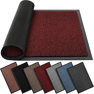 BLADO Washable Door Mats Indoor & Outdoor - Non-Slippery Heavy Duty Doormats Indoor - Stylish & Large Rubber Door Mat - Perfect Dust Grabbing Outdoor & Indoor Door Mat (Red, 60 cm x 80 cm)