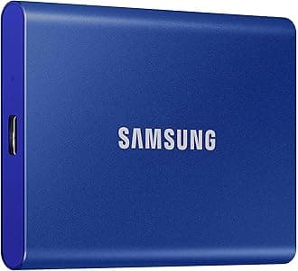 Samsung T7 Portable SSD 1TB - Up to 1050MB/s - USB 3.2 External Solid State Drive, Blue (MU-PC1T0H/AM)