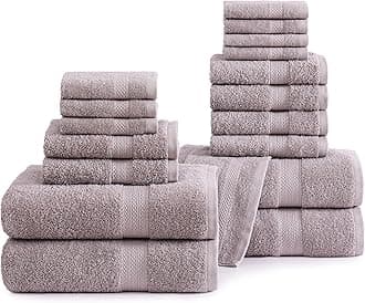 LANE LINEN 100% Ringspun Cotton Bath Towel Set - 18 Piece - Very Soft, Quick Drying & Highly Absorbent - 4 Bath, 8 Wash Cloth, 6 Hand Towels - Ideal for Guests & Perfect for Your Bathroom - Platinum