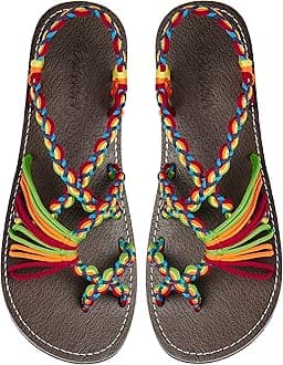 Capana Woven Women's Flat Sandals - Strappy Braided Sandals, Beach Sandals for Women Dressy Summer, Rope Bohemian Sandals, Spring Casual Womens Shoes, Comfy Boho Flats for Teen Girls – Banyan