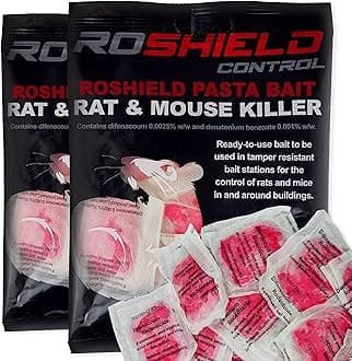 Roshield 30 Mouse Mice Rat Pasta Bait Killer Poison Control Sachet Kit- Fast Acting for Home & Garden Treatment (2 x 150g Pack)