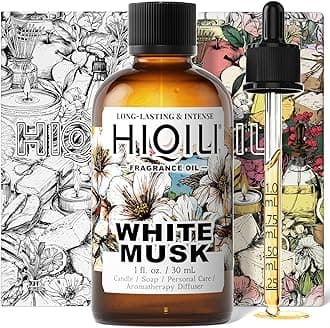 HIQILI White Musk Fragrance Oil, Candle Scents for Candle Making, Soap Making Supplies, Musk Perfume for Women, for Diffuser Use - 1 Fl Oz