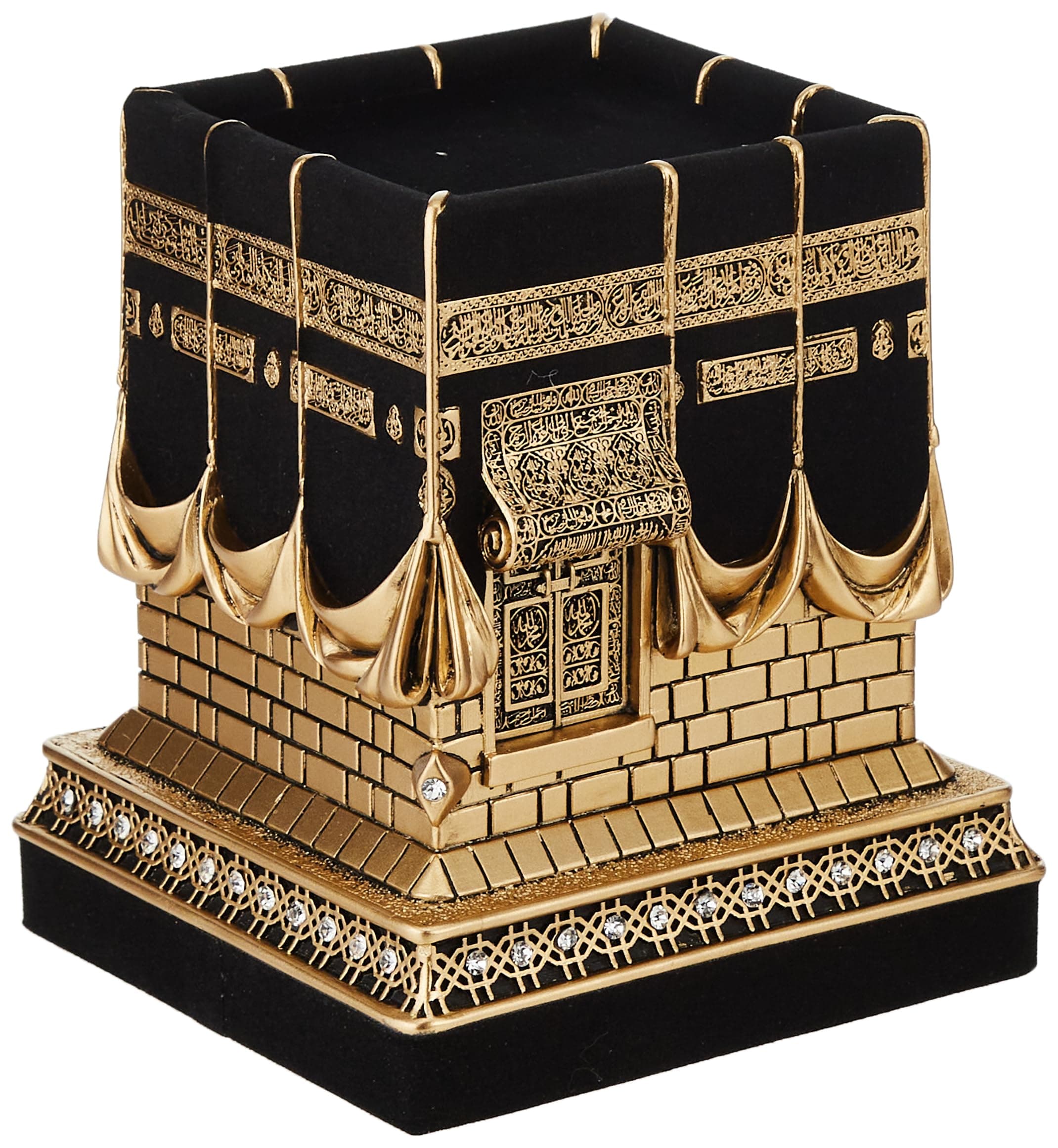 Home Table Decor Kaba Replica Model Showpiece Bookend Eid Gift (Large, Gold)