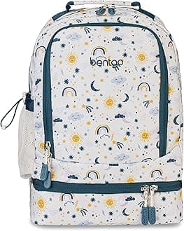 Bentgo Kids Prints 2-in-1 Backpack & Insulated Lunch Bag, Friendly Skies, 16.5” x 11” x 7.5”, Kids Backpack