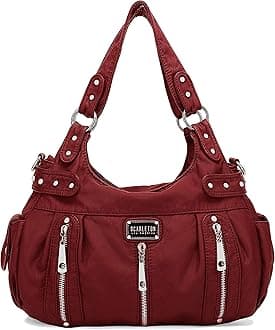 Purses for Women Large Hobo Bags Washed Vegan Leather Shoulder Bag Satchel Tote Top Handle Handbags, H1292