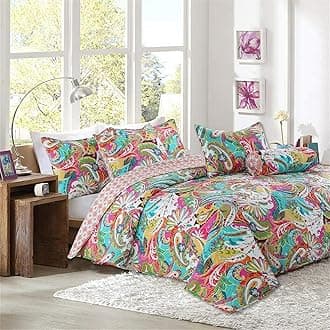 Cozy Line Home FashionsGorgeous Paisley Floral Bloom Reversible Quilt Bedding Set, Bedspread Coverlet Lightweight for All Seasons (Flourish, King - 3 Piece)