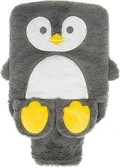 Night Owl Cute Plush Novelty Animal Hot Water Bottle/Fox or Penguin/Hand Warming Pouch/Provides Warmth and Pain Relief / 2L Capacity (Penguin)