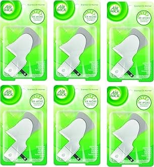 Air Wick Scented Oil Warmer Plugin Air Freshener, White, 6ct