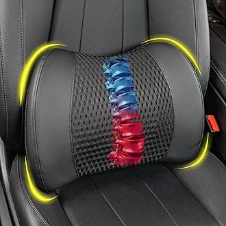 Memory Foam Lumbar Support Cushion Relieves Lower Back Pain Car Seat Office Chair and Wheelchair Back Pillow with Breathable 4D Mesh Black