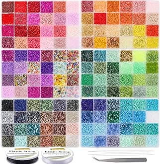 EuTengHao 3mm Glass Seed Beads for Bracelet Making Kit