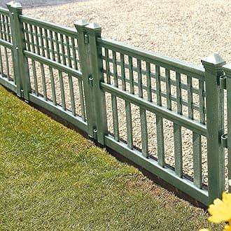 Taylor & Brown Plastic Fence Panels Garden Path Lawn Edging Plant Border Landscape Decorative Versatile Panels - Pack of 12, Green