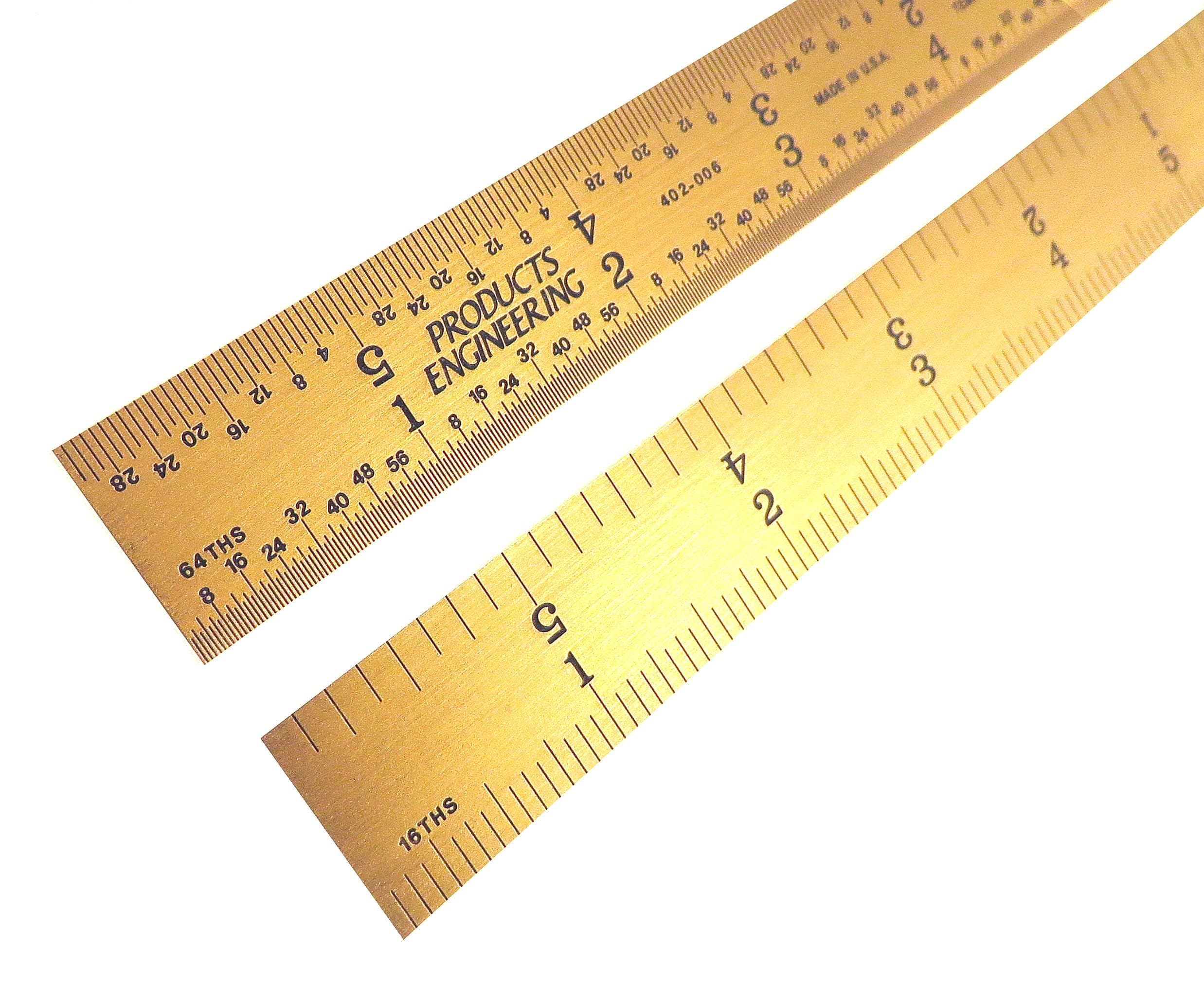 PEC Tools 402-006TN Rigid 6 Inch 4R Titanium Nitride (TiN) Coated Machinist Engineer Ruler with Markings 1/8, 1/16, 1/32 and 1/64