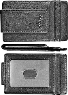 Money Clip, Front Pocket Wallet, Leather RFID Blocking Strong Magnet thin Wallet