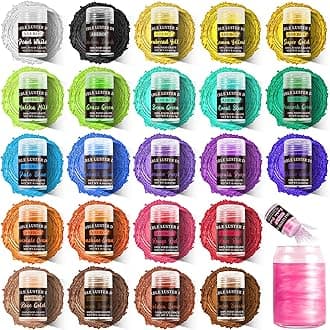 Edible Glitter, 24 Colors Luster Dust Edible, Cocktail Glitter Luster Dust Sprinkles Drink Glitter Set, Shimmering Glitters Powder for Fondant Cake Chocolate Cocktail Candy Decor（4g/0.14oz）