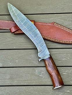 RG-02-Handmade Damascus Steel Kukri Knife - Stunning Perfect Grip Handle